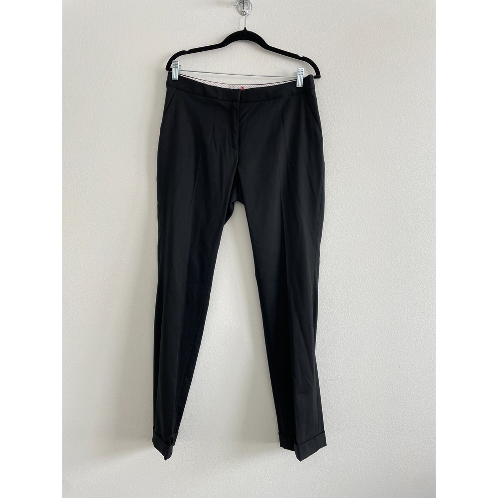 Brooks Brothers Trouser Pants Women 6 Black Mid Rise Wide Leg Office‎ Wool